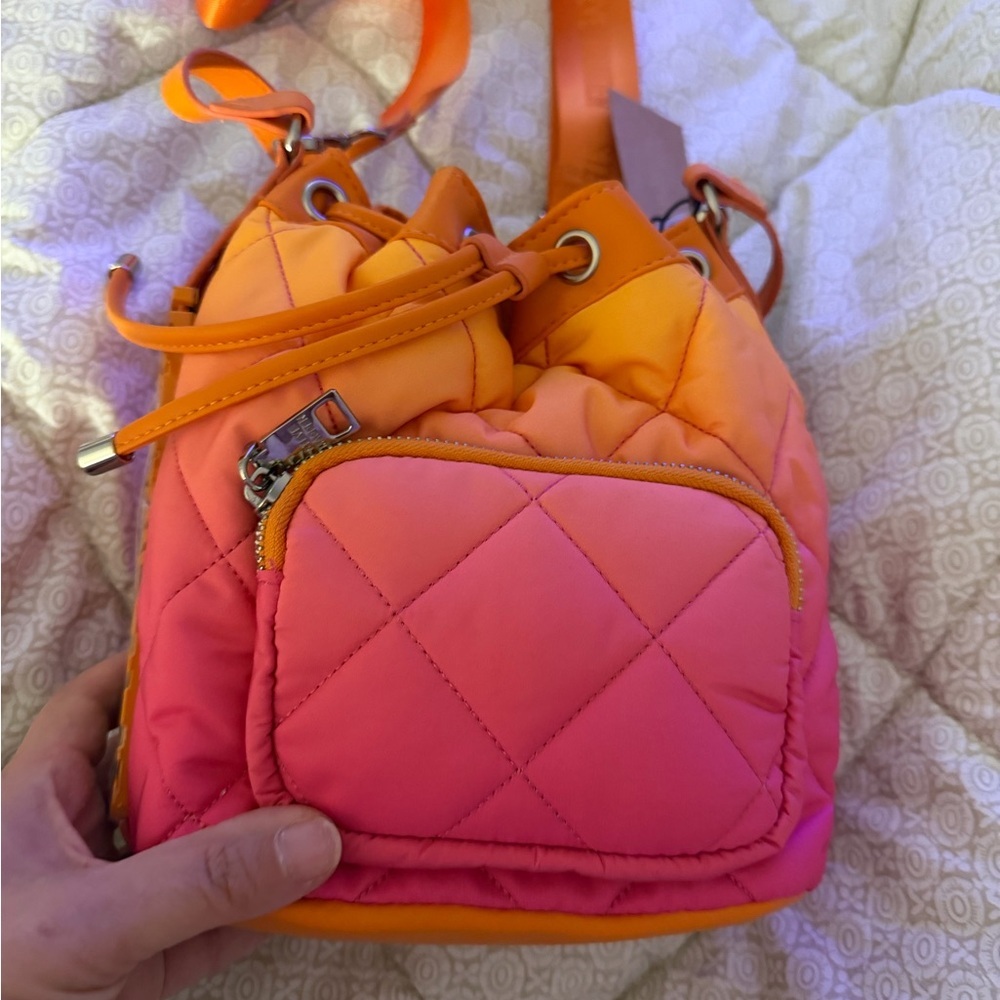 Steve Madden Pink and Orange Quilted Crossbody Bag